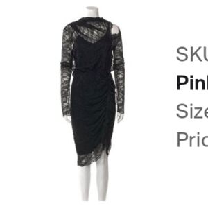 Pinko Black Lace Midi Dress